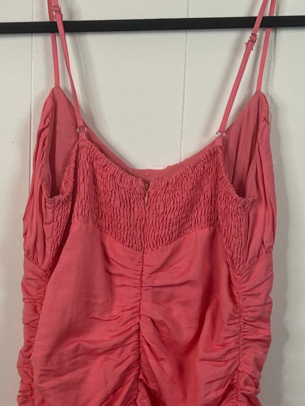 Madison The Label Linen Ruched Mini Dress Pink Strappy Bodycon Women Size Medium - Picture 6 of 11